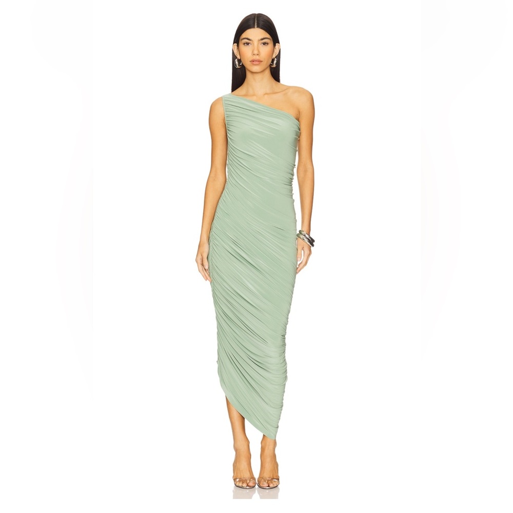Norma Kamali One-Shoulder Mint Dress